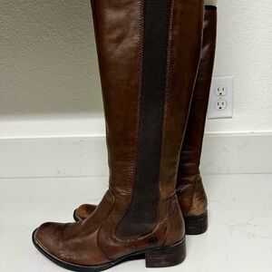 Classic Brown Leather Over the Knee Boots